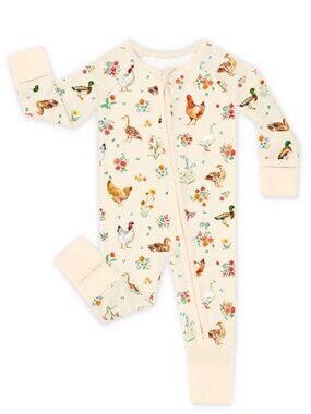 Chicken Goose Duck Farm Girls Boys Bamboo Romper Jumpsuit Pajamas Sleeper